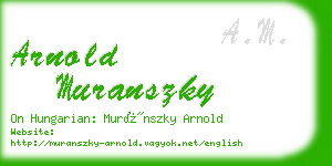 arnold muranszky business card